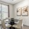 a dining room with a table and chairs